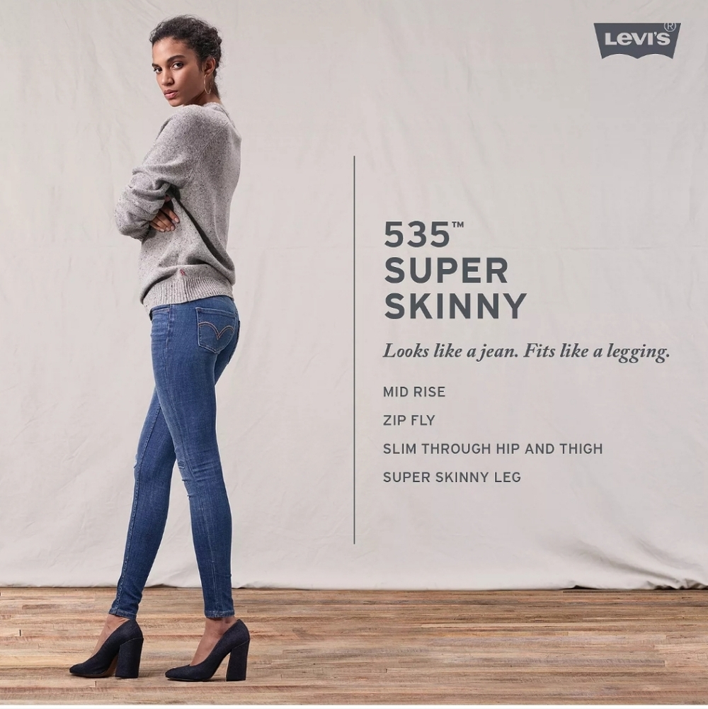 Women's Levi's® 535™ Super Skinny Jeans Size 1LC - Picture 2 of 14